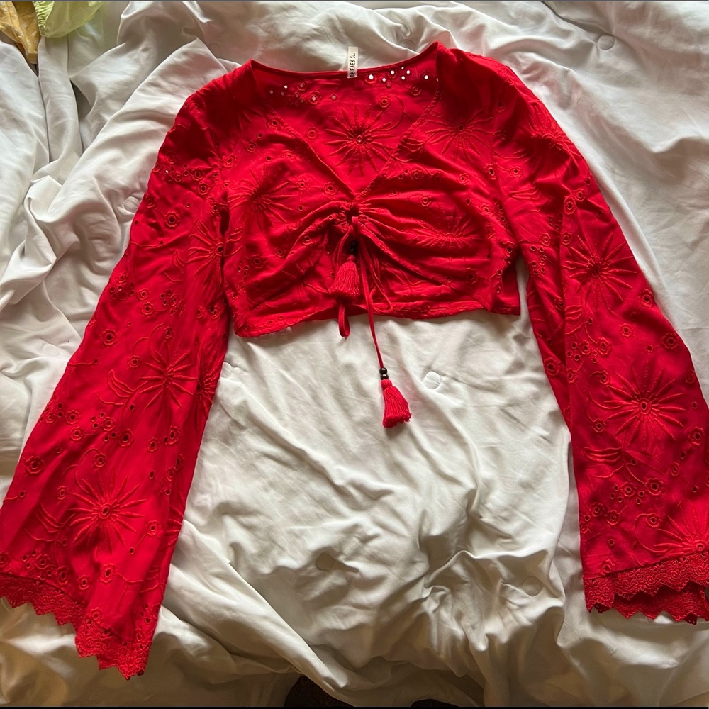 Forever 21 crop top with tassels
